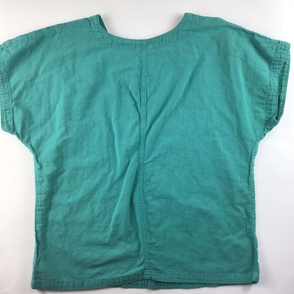 Vintage Womens 90s 80s scrub style hospital top M USA made green - Picture 4 of 4